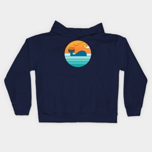 Nature whale birds Kids Hoodie